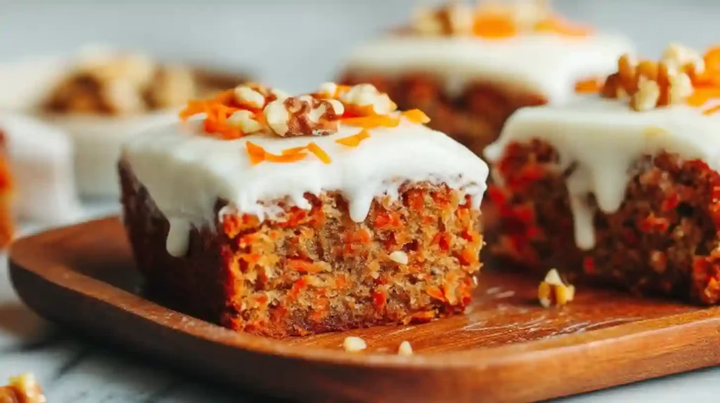 Healthy Carrot Apple Snacking Cake with Cream Cheese Frosting