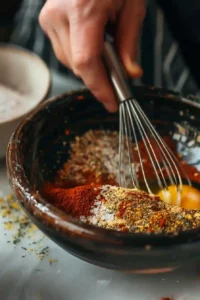 Crispy Healthy Chicken Nuggets (Air Fryer or Baked) 8 Egg and spices whisked together for healthy chicken nugget marinade