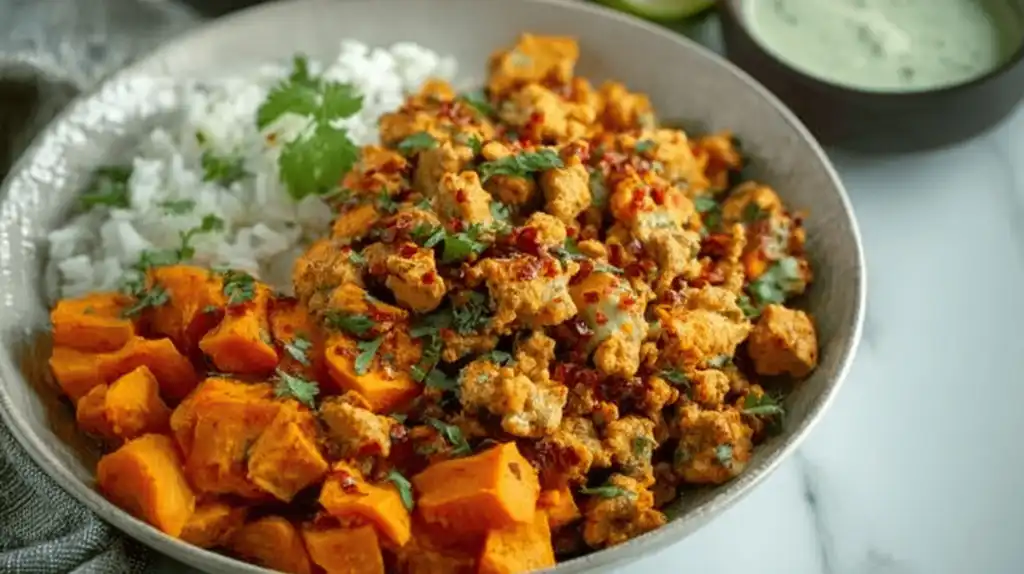 Ground turkey sweet potato bowls