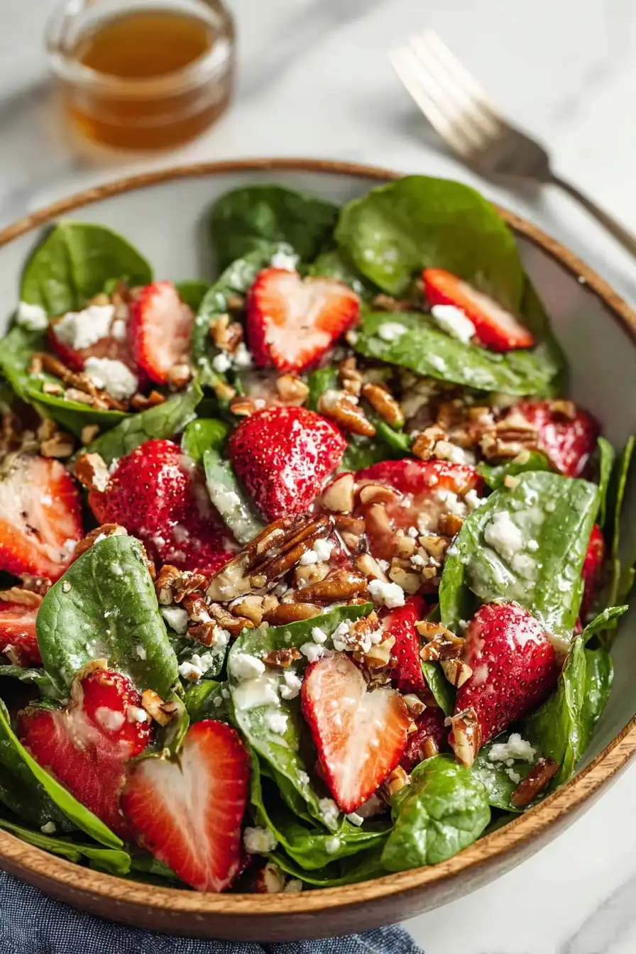 Strawberry Spinach Protein Salad Recipe Strawberry Spinach Protein Salad