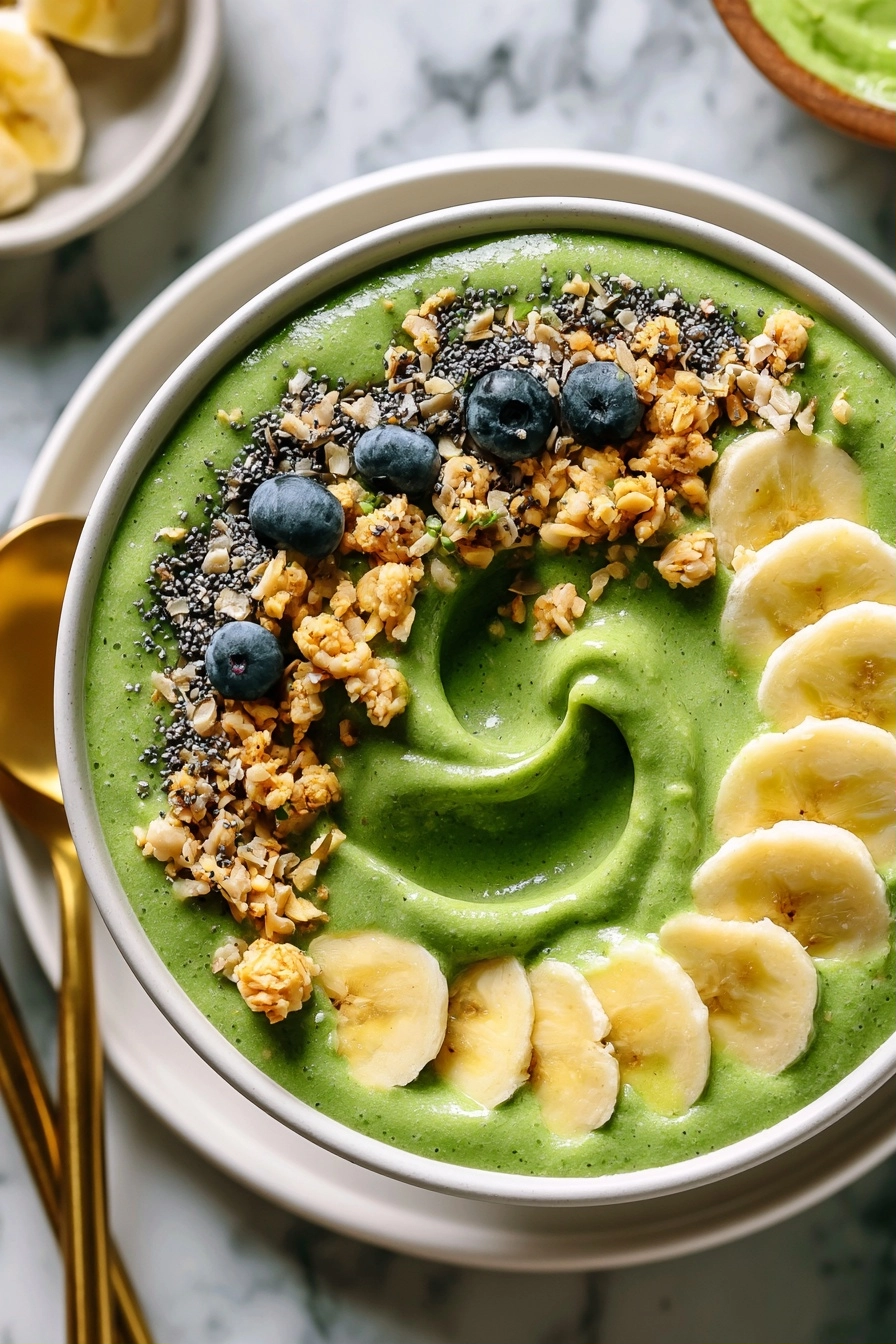 Green Protein Smoothie Bowl with Tropical Fruit 2 image 1781220365390
