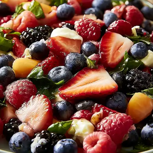 Red, White & Blue Summer Salad with Berries and Mozzarella 4 Red, White & Blue Summer Salad with Berries and Mozzarella
