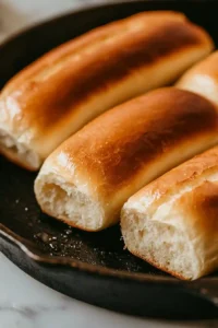 Bratwurst with Caramelized Onions (Easy Skillet Recipe) 6 Lightly Toasting the Bratwurst Buns