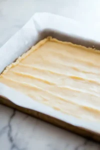 Easy Apple Pie Bars with Buttery Oat Streusel 4 Pressing and Prebaking the Buttery Shortbread Crust