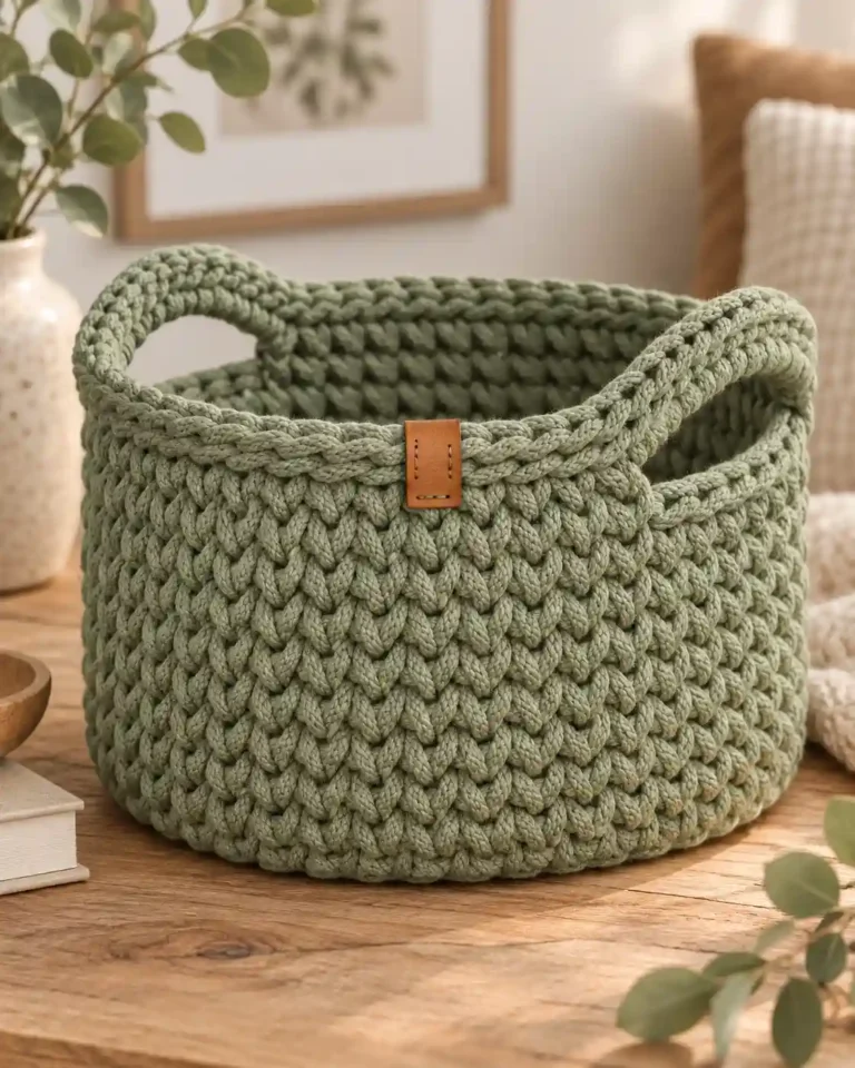 Home 9 Chunky Storage Basket: finished crochet project