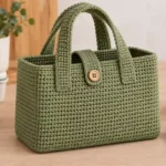 Crochet Lunch Bag Pattern – Olive Green Cotton Tote PDF 14 Crochet Lunch Bag Pattern – Olive Green Cotton Tote PDF